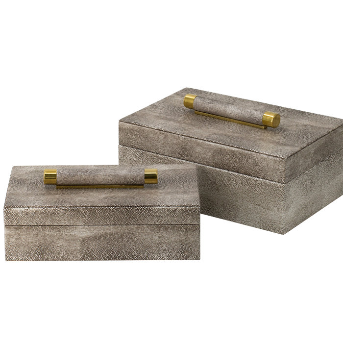 Everly Quinn Lamoureux 2 Piece Textured Print Decorative Box Set